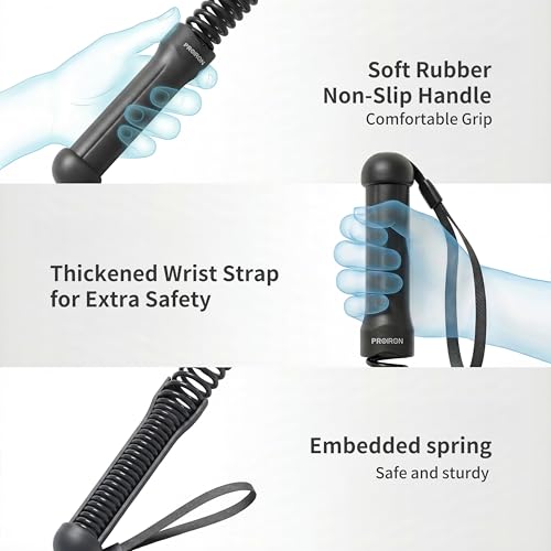 PROIRON Cordless Battle Rope Weighted Ropeless Battle Ropes for Home Gym Workout Exercise Rope for HIT Training Rope for Men & Women Black - size: Black