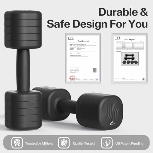 Adjustable Dumbbell Set of 2: Sportneer 4 in 1 Free Weights Dumbbells Set for Women, Hand Weights for Women at Home, Available in 5 lb × 2 and 10 lb × 2 Sets with Soft Rubber Handle for Home Gym Exercise Training - color: Twilight Black, size: 10lb × 2