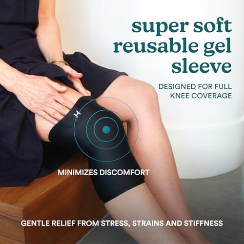 Homedics Hot and Cold Relief Gel Knee Sleeve, Heat or Ice Therapy for Knee Relief, Soft-Touch Stretch Fabric, Contoured Hydrogel Design for Comfort and Relaxation - style: Knee