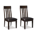 Signature Design by Ashley Haddigan Faux Leather Cushioned Rake Back Dining Chair, 2 Count, Dark Brown | Easy-to-clean faux leather upholstery, Wood frame and wood products and other construction, Supportive rake-back design - color: Dark Brown, style: 0