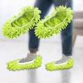 2 PCS Mop Slippers - Washable Microfiber Floor Cleaning Mop Pads, Soft Reusable House Cleaning Slippers for Home Kitchen Bedroom Floor (Green) - color: Green