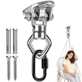 Swing Hanger Ceiling Mount with Double Bearing Hanging Chair Hanger 900 LB Capacity Stainless Steel Hammock Hardware 360° Swing Hook for Aerial Silks, Punching Bag, Hanging Chair, Gymnast Ring - color: 2 Holes Base Silver Swing Hanger