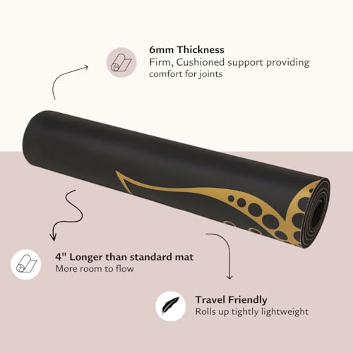 Shakti Warrior Sahasrara Yoga Mat - Artist Designed, Premium Printed mats, Non Slip, Great for Regular & Hot Yoga, Pilates and Workout (72 inch x 24 inch x 6mm Thick)
