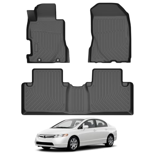 Civic Floor Mats - Car Mats for Honda Civic 2006-2011(Not Fit Coupe Model), All Weather Floor Mat for Civic Accessories, Heavy Duty Rubber Mats, Car Accessories - size: 4)Honda Civic【2006-2011】
