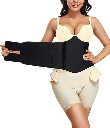 YERKOAD 360 Lipo Foam Ab Board Post Surgery Liposuction Abdominal Compression Boards Belly Wrap Lipo Recovery Waist Cincher - color: Black