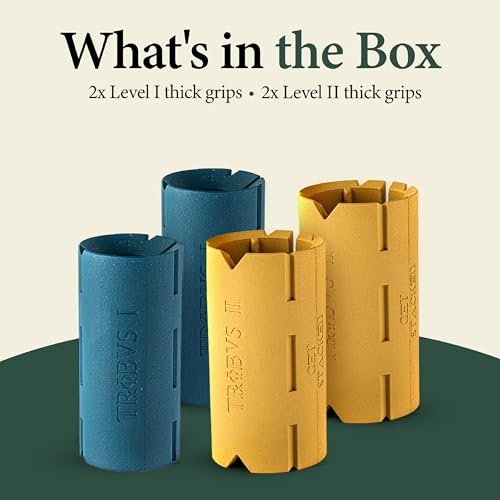 Tribus Thick Grips for Dumbbells & Barbells (2.05" & 2.44”) — Thick Grips for Dumbbells Bars & Fitness Equipment — For Grip Strength & Arm Training, Non-Slip Heavy Duty Rubber