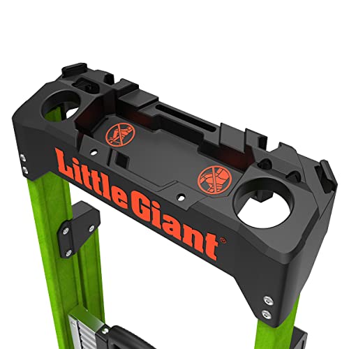 Little Giant Ladders, MightyLite 2.0, 8' Stepladder with Ground Cue, Fiberglass, Type IAA, 375 lbs Weight Rating, (15408-001), Green - size: 8 Ft.