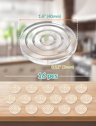 NiHome 16-Pack Non-Slip Cutting Board Feet, Self-Adhesive Silicone Pads | Washable & Reusable 1.6 Inch Oversized Design, No Screws Needed, Protects Countertops for Trays, Furniture & Chairs - size: 1.6 Inch