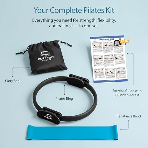 Pilates Ring- Inner Thigh Exerciser- Arm Exerciser- Thighmaster- Core Trainer- Gym Ring-Infinity Hoop- Exercises Included- Professional Design- Padded Handles-Instructor Designed
