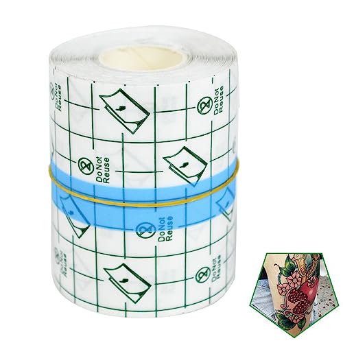 Tattoo Aftercare Bandage Roll 3" x 10 Yard - Waterproof Transparent Film for Tattoos Initial Healing and Skin Repair Adhesive Supply Wrap - size: 3 x 360 Inch