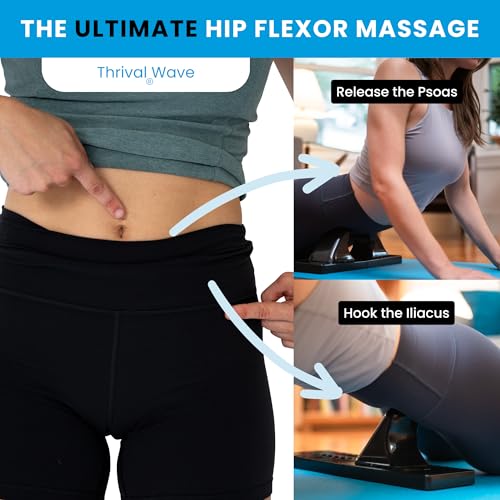 Thrival Wave - Fully Adjustable Psoas Muscle Release Tool with Thrival App for QL, Hip Flexor, Back, Hamstring, Glute, Iliacus, and Neck Pain - Trigger Point and Myofascial Release Tool - Carbon Black - color: Carbon Black, size: Thrival Wave