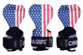 Cobra Grips Weight Lifting Gloves with Adjustable Neoprene Padded Wrist Wraps - Heavy Duty Alternative to Power Lifting Hooks for Deadlifts - color: FIT USA FLAG Leather, size: 4.25 - 7.0"