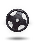 Body-Solid Rubber Coated Olympic Weight Plate (1), with Anti-Slip Grip - Perfect for Strength Training, Home Gym, and Barbell Workouts - style: 100lbs.