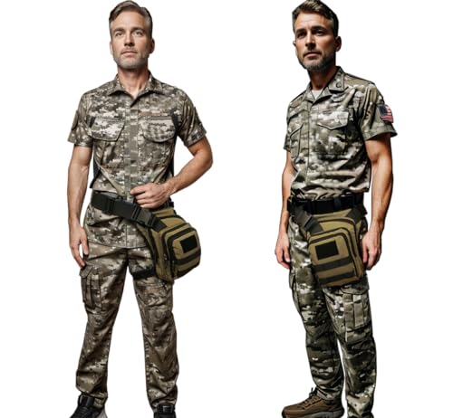 Thigh Pack, Larswon Leg Bag Thigh Pouch Bag Tactical Waist Bag Motorcycle Bag Waterproof - color: Holster- Army Green, size: Medium