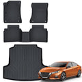 Auxko All Weather Floor Mats Cargo Mat Fit for Nissan Altima 2026 2025 2024 2023 2022 2021 2020 2019 TPE Floor Liner Trunk Mat Altima Accessories All Season Odorless Anti-Slip Black - size: 4) altima|2019-2025|floor+cargo mats
