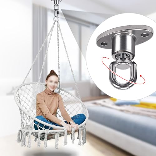 SELEWARE Silent Ball Bearing Swing Hangers, Heavy Duty 360° Rotate Swing Swivel Hook for Wooden Playground Yoga Hammock Chair Rope Punching Bag Porch Tire Web Swing Sets, 1200 Capacity, 2 Pack - color: Ball Bearing Swing Hangers, 2 Pack