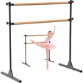 SELEWARE Height Adjustable Ballet Barre Freestanding Ballet Bar Heavy Duty Dance Bar Support Barre Movements Body Stretch Pull-ups, Sturdy Construction Never Fall Apart, Anti-Slip - color: 4 FT (Wood Crossbar, Black)