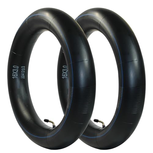 Libereco 16x2.125/2.5/3.0 Bike Inner Tubes for Electric Bike - Butyl Rubber,Bent Valve (CR202), High Elasticity for E-Bikes & Children Bikes - color: 2 Tubes, size: 16x3.0"