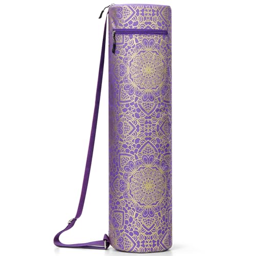 Gonex Yoga Mat Bag with Full-Zip Design, Fits Most Mats | 600D Oxford Fabric, Wet Pocket, Front Zip Pocket, Adjustable Strap, Fits Mats up to 26" - color: Royal Purple