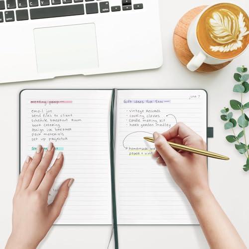 &And Per Se Lined Journal Notebook, 160 Pages, A5 5.7 x 8 inches College Ruled Thick Paper Notebook Journals for Writing, Hardcover Notebooks for Women Men Office School (1 Pack, Green) - color: Green, style: 160-Lined