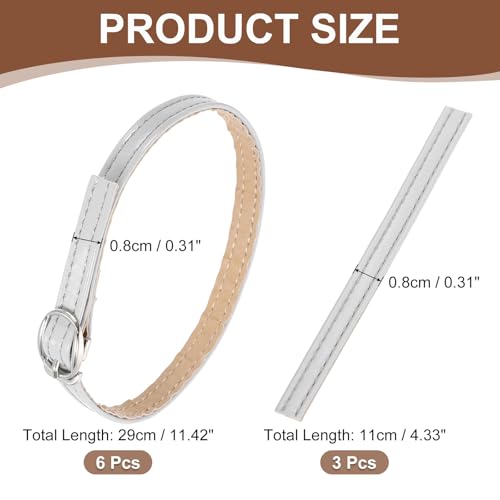uxcell Replacement Ankle Strap for Heels Detachable Shoe Straps PU Leather Shoe Band - color: Piano Light Gray