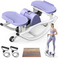 Rock Stepper, Side to Side Stepper for Exercise at Home, Low-Impact 3D Rocking Stepper Machine with Resistance Bands & Non-Slip Mat, Side Stepper for Full Body Workout, 250 LBS Capacity - color: PURPLE