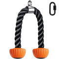 SELEWARE Rotating Straight Bar, Tricep Rope, Double D Row Handle, Rotating V Handle, Cable Machine Attachment with Non-Slip Soft Rubber Grip, Universal Attachment for Cable Machines - color: Orange Rubber Tricep Rope - 28inch