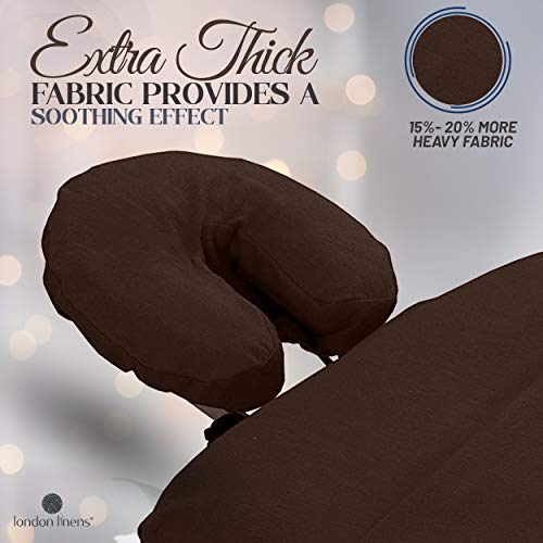 London Linens Premium Extra Thick 100% Cotton Flannel Massage Face Cradle Cover, Includes 4pcs (4, Mocha) - color: Mocha, size: 4