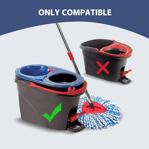 Nuorest Spin Mop Replacement Set for O-Ceda 2-Tank System, Includes 2 Mop Head Replacement, 1 Mop Handle (30-58in Adjustable 4-Section Pole), 1 Spin Base - size: 2 Heads+1 Handle+1 Base(2-TANK)