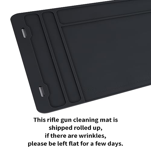 CKPART Rifle Gun Cleaning Mat, Anti-Slip Rubber Tactical Magnetic Mat, Gun Maintenance Mat,Gun Maintenance Mat for Gun Cleaning Kits 36" x 12"