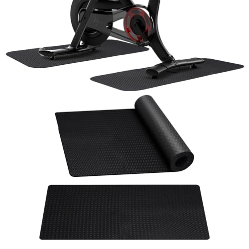 Stepwaver 2 Pack Double Non-Slip Workout Mat for Ellipse Leg Exerciser, 23.6" × 11.8" 0.2" Thick Ellipse Machine Mat, Exercise Mats for Under Desk Ellipticals - size: 23.6"L x 11.8"W x 0.2"Th