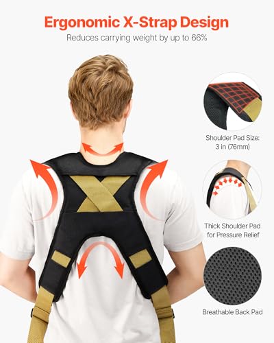 VEVOR Moving Straps, Supports up to 1000 lbs, 2-Person Lifting and Moving System with 2 Harness & 2 Load-Bearing Straps, Adjustable Lifting for Furniture Appliances Mattresses
