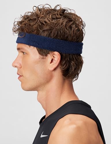 Nike Unisex Adult Swoosh Classic Headband - color: College navy/white