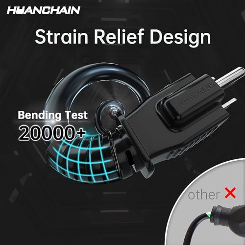 HUANCHAIN 10 FT 2 Pack Outdoor Extension Cord Waterproof, 16/3 Gauge 3 Prong Black Extension Cord Outside, 13A 1625W 16AWG SJTW, Flexible Cold-Resistant Appliance Electric Cable, ETL - color: Black with Hook, size: 10FT-2pcs, style: 16/3 Extension Cord