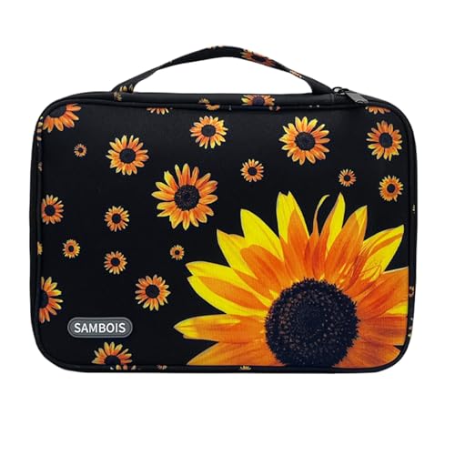 Watch Band Organizer Case for Apple Watch Band, Portable Bands Holder Organizer for 35 Straps, Travel Strap Storage Bag for iWatch Bands, Pin and Other Accessories Women (Sunflower) - color: Sunflower