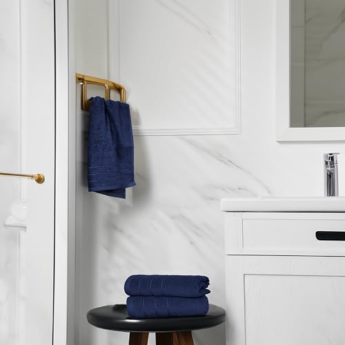 Tens Towels Pack of 6 Hand Towels, 100% Cotton, Lighter Weight, Quick to Dry, 16 x 28 Inches, Super Soft & Absorbent, Perfect for Bathroom & Kitchen, Navy - color: Navy