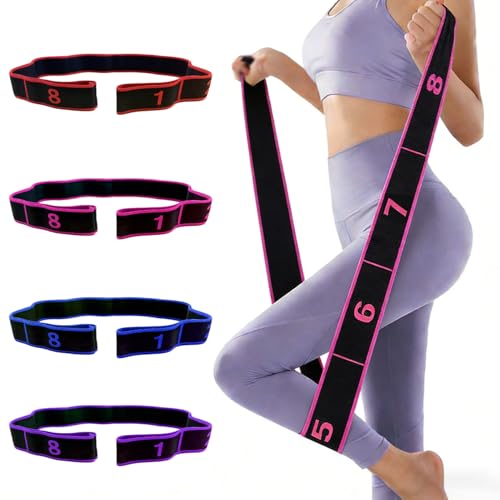 Fitness Resistance Band for Stretching and Yoga, Number Stretch Resistance Band with Clear Markings, 8-Section Elastic Training Bands - color: 2PCS
