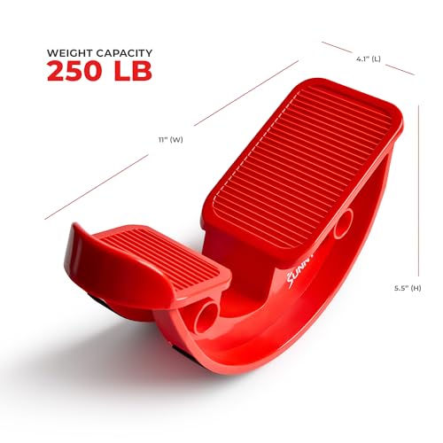 Sunny Health & Fitness Calf Stretcher and Foot Rocker for Plantar Tight Calves Relief Hamstring Ankle Strengthener Facetious Sling Stretch Fighter Stretching Device Mobility - style: Red