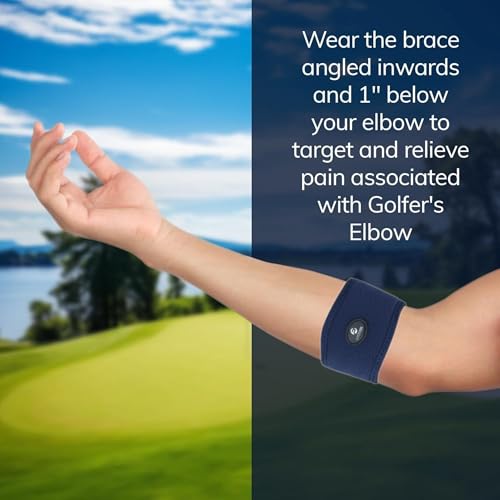 Fittest Pro Tennis Elbow Brace 2 Pack for Men & Women, Adjustable Compression Pad Elbow Strap for Tendonitis Pain Relief, Golfers Elbow Brace Support (Navy) - color: Navy