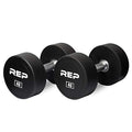 REP Fitness Urethane Coated Round Dumbbells, 5 to 100 lbs, Singles or Pairs, With or Without Rack, Steel Core, Rubber Encased, Chrome Handles, Professional Weights for Home Gym Strength Training - style: 40 lb Pair