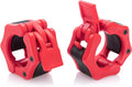 USA Made Olympic Barbell Collar 2 inch Quick Release Pair of Locking 2" Pro Weight Bar Plate Locks Clamp Clips for Workout Weightlifting Fitness Training - color: Red, style: Classic Imported