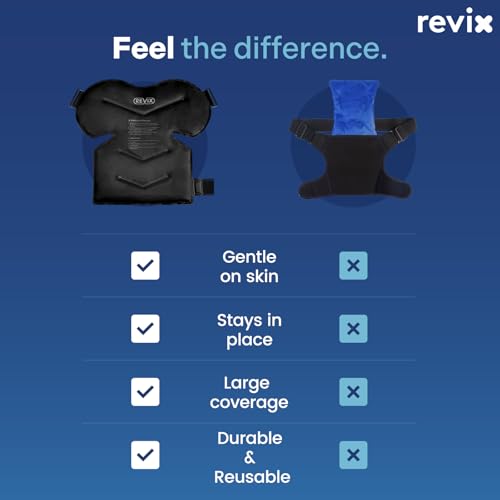 REVIX XL Shoulder Ice Pack Rotator Cuff Cold Therapy, Reusable Gel Ice Pack Shoulder Wraps for Discomfort and Recovery, Promoting Flexibility and Mobility, Long-Lasting Compression, Black - size: XL, style: Black