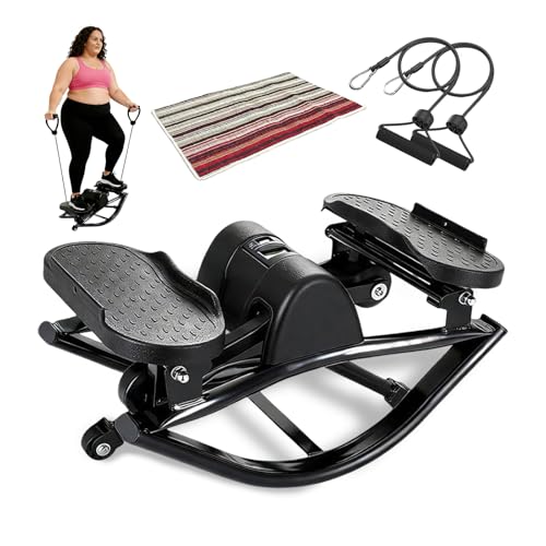 Rock Stepper, Side to Side Exercise Machine, U-Shaped Rock Stepper Machine, Step Rocker Exercise with Uses Silent Technology, Digital Display and Anti-Slip Mat for Home Workout