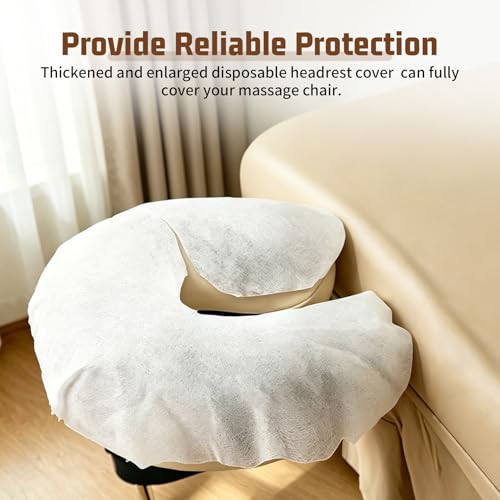 Large Disposable Face Cradle Covers, 100 Count Ultra Soft Medical Grade Non-Sticking Massage Face Rest Covers, Headrest Covers for Massage Tables & Massage Chairs - size: 100 Pack