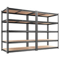 REIBII 2400LBS Garage Shelving 5 Tier Storage Shelves Heavy Duty, Adjustable Metal Shelving Unit,Garage Shelves for Basement,Warehouse,Pantry,Closet,Kitchen 72" H x 36" W x 16" D,2 Pack | Heavy Duty - color: Black