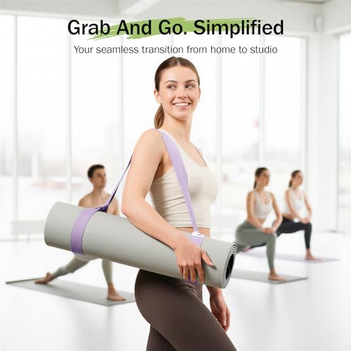 Slim Panda Yoga Mat Straps for Carrying, Adjustable Yoga Mat Carrier Sling Fits All Mats(Mat Not Included) - color: Lavender, size: 72 inches