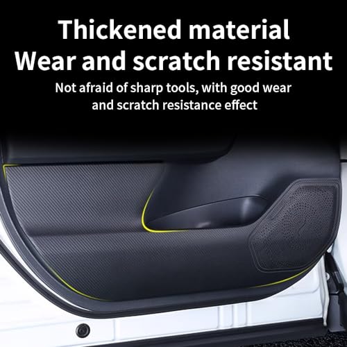 Car Door Anti Kick Pad for Toyota RAV4 2019 2020 2021 2022 2023 2024 2025 Hybrid Prime Accessories Carbon Fiber Style Leather Sticker Door Sill Protector Cover Edge Guard Side Mat Interior Dirty