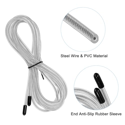 PATIKIL Speed Jump Rope Replacement Cable Professional Skipping Rope Replacement for High-Speed Jump Ropes - color: Silver Tone