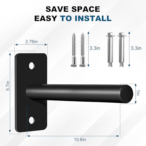 EVERYMATE Weight Plate Rack, Wall Mount Weight Plate Holder for Bumper Plates, Max Weight Capacity 330 lb, Home Gym Organizer - size: 1-inch-6Pack