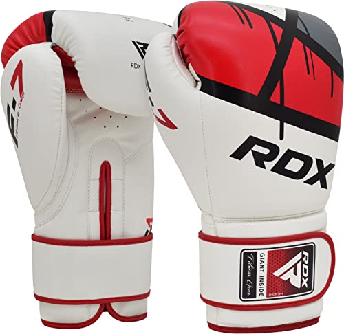 RDX Boxing Gloves EGO, Sparring Muay Thai Kickboxing MMA Heavy Training Mitts, Maya Hide Leather, Ventilated, Long Support, Punching Bag Workout Pads, Men Women Adult 8 10 12 14 16 oz - color: RED, size: 14OZ